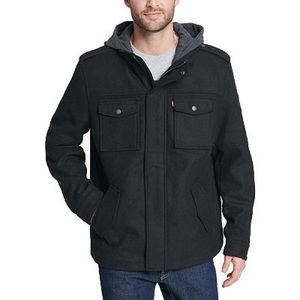 Men's Levi's Wool-Blend Hooded Military Jacket